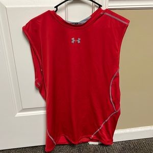 under armour 3xl mens red sleeveless compression shirt